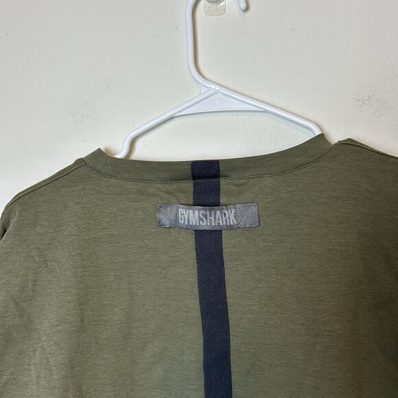 Gymshark Sweatshirt Women’s Medium Green Cropped Elbow Cutout Gym Workout Lounge - Picture 7 of 11